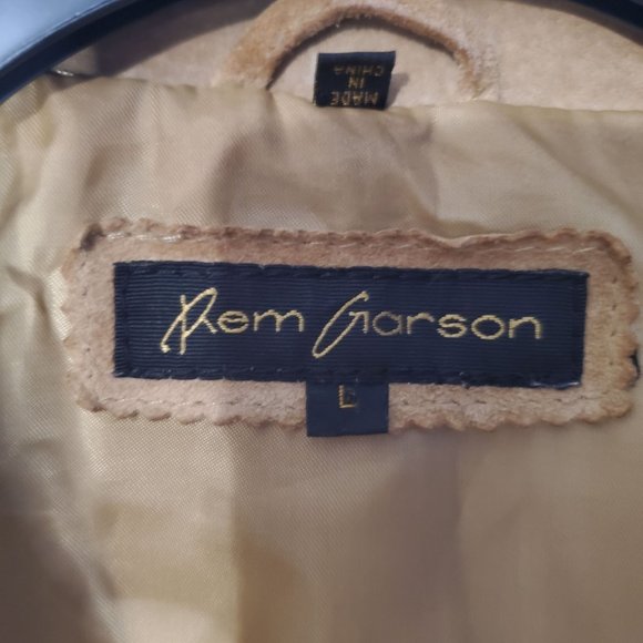 Camel Leather Suede & Knit Vintage Trench Coat from Rem Garson, Lg - Picture 4 of 9